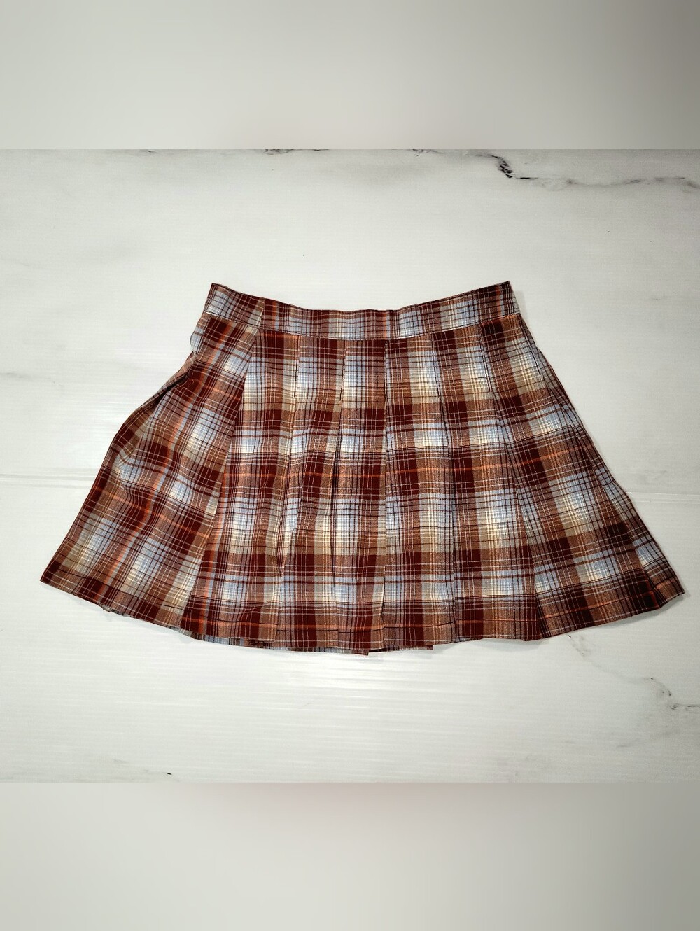 American Eagle Plaid Pleated Mini Skirt Size 10 Highest Rise NWT